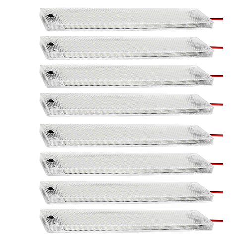 WIERSS 8pack 12v LED Interior Light Bar 2376LM DC 12 v Volt led Strip Ceiling Lights Lighting Fixture Inside with On/Off Switch for RV Enclosed Cargo Trailer Van Boat Car Camper (White Light)