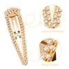 6 Pieces Rhinestone Snap Hair Clips 4 Inch Hair Barrettes Hairpins Crystal Metal Hair Clips for Women Girls Wedding Hair Accessories (Gold)