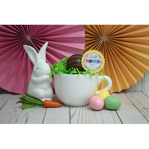 Easter Bunny Cocoa Bomb Bunny Ears Themed Happy Easter Hot Cocoa Bomb Packaging Sticker Labels, Total of 40 2" Circle Stickers (20 Sets of 2) by AmandaCreation