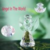 HDCRYSTALGIFTS 3inch Crystal Angel Figurine Paperweight Decor Glass Ornaments Art Collecible (Clear)