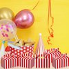 Skyygemm 24 Pcs Carnival Treat Boxes Circus Gable Gift Boxes Red White Striped Paper Favors Box Snack Goodie Boxes for Birthday Christmas Carnival Theme Party Decorations, 6 x 3.5 x 3.5 Inch