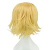12 Inches Unisex Short Cosplay Hair Party BOB Wig with Bangs Halloween Costume Wigs (Yellow)