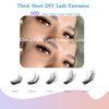 DODER Short Lash Extension Kit 50D Natural Lash Clusters Kit Wispy Fluffy Eyelash Extension Kit D Curl Individual Lashes Kit 9-13MM Thick Short Eyelash Clusters(Thick Short Eyelash Extension Kit 50P)