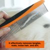 Cafhelp Metal Dog Comb, Cat Comb with Rounded and Smooth Ends Stainless Steel Teeth and NonSlip Grip Handle, Professional Dog Grooming Tools for Removes Tangles and Knots, Greyhound Comb, Pet Comb