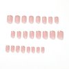 IMSOHOT Square Glossy Press on Nails Short Acrylic Fake Nails Gloden French Squoval False Nails Nude Natural Glue on Nails Full Cover Acrylic Nails for Women