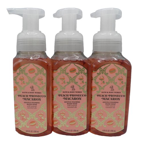 3 PEACH PROSECCO MACARON GENTLE FOAMING HAND SOAP bath body