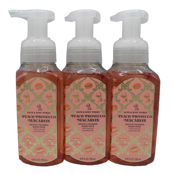 3 PEACH PROSECCO MACARON GENTLE FOAMING HAND SOAP bath body