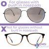 GMS Optical® Premium Grade Soft Silicone - D-Shape Push-in Nose Pads for Glasses, Sunglasses, and Eye Wear (Push-in 13MM, 10 Pair)