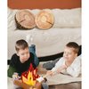 Civaner 20 Pcs Pretend Camping Play Set, 2 Pcs Decorative Round Throw Pillow, Camping Safe Fake Campfire Plush Wood Shaped Floor Cushion for Adults Dramatic Play Camping Home Outdoor Decorations
