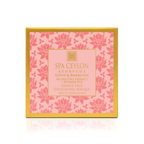 SPA CEYLON Lotus & Rambutan Gentle Face Exfoliating Masque | For Sensitive Skin | Soothing, Vitamin B12 | 100g