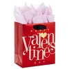 Hallmark 6" Small Valentine's Day Gift Bag with Tissue Paper (Red Happy Valentine's Day, Gold Heart)