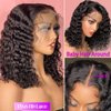 Deep Wave Lace Front Wigs Human Hair 180% Density Curly Lace Frontal Wigs Human Hair Wigs for Black Women HD Transparent Wet and Wavy Glueless Wigs Human Hair Pre Plucked with Baby Hair (14inch)