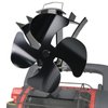 VODA Wood Stove Fan Small New Designed 4 Blades Heat Powered Fireplace Fans Eco Fan for Home Wood/Log Burner/Fireplace(Black)