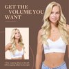 GOO GOO Clip in Hair Extensions Real Human Hair, 14inch 150g 9Pcs, 18A/613A Dark Blonde Highlighted Bleach Blonde, Remy Human Hair Extensions Clip ins for Women, Natural Human Hair