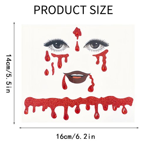 Halloween Red Face Jewels for Women Vampire Costume Face Jewels Stick on Scary Blood Rhinestone Gems Accessories Halloween Costumes for Women Girls 3Packs (vampire white rhinstone)
