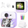 Instant Print Camera, Christmas Birthday Gifts for Girls Boys, 1080P HD Digital Video Kids Camera, Girls Toys Age 4 5 6 7 8 9 10 Years Old with 32GB SD Card, Purple