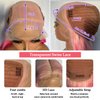 SOKU 13x6 Body Wave Lace Front Wigs 28 Inch Natural Wave Synthetic Wigs with Baby Hair Ombre Pink Lace Frontal Wigs with Light Pink Roots Pre Plucked Glueless HD Lace Wavy Wigs for Women
