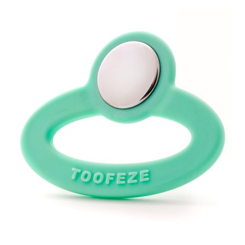 Toofeze Ice Cold Baby Teether Toy – Fast Pain Relief – All Natural Silicone and Stainless – Ages 3 mos+ (Mint Green)