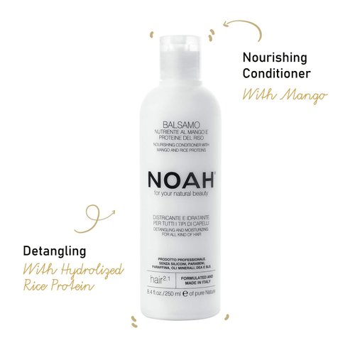Noah Hair - 2.1 Nourishing Conditioner with Mango - Organic Conditioner - With Hydrolized Rice Protein – Detangling Conditioner - Hair Care for Natural Beauty - 8.5 fl.oz (250 ml) (Mango)