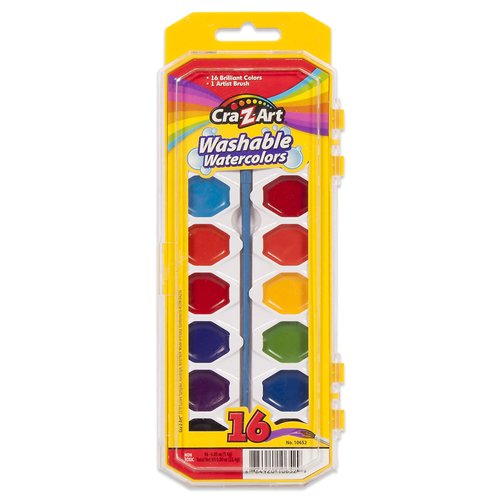 Cra-Z-Art 16-Piece Washable Watercolor Paint Set, Assorted Colors