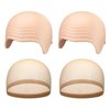 WILLBOND 4 Pcs Halloween Bald Caps Makeup Latex Bald Head Wig Cap Bald Hat Costume Accessories for Adults(Skin Color,Simple Style)