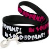Dog Leash in Your Dreams Black White Pink 4 Feet Long 1.5 Inch Wide