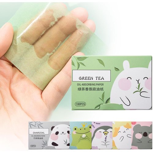 200 Sheets Oil Absorbing Sheets for Face, Makeup Blotting Paper Oil Blotting Sheets, Oil Blotting Sheets for Face Soft Oil Unisex Blotting Papers for Oily Care (Bamboo charcoal+Chamomile)