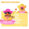 MuMyer Cowboy Duck Car Dashboard Decoration Swim Ring Car Rubber Duck Decoration Accessories with Mini Swim Ring Cowboy Hat Scarf Necklace and Sunglasses(B8-B US-P)