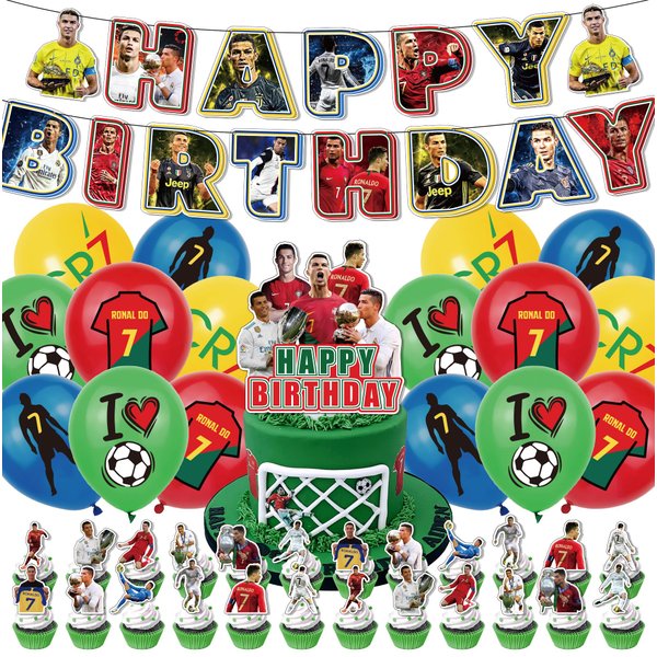 Soccer Balloons, Football Cupcakes, Football Banner, Football Centerpieces, Football Party Decorations Kit for Birthday Party Supplies, Soccer Theme Party Decorations