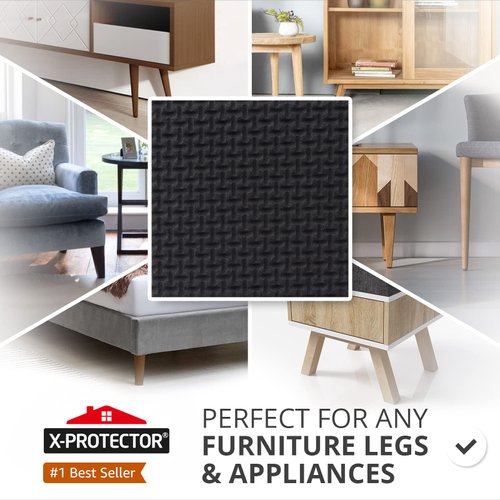 X-PROTECTOR Non Slip Furniture Pads - 16 Premium Furniture Grippers 2"! Self-Adhesive Rubber Feet Furniture Feet - Ideal Non Skid Furniture Pad Floor Protectors - Keep Furniture in Place!