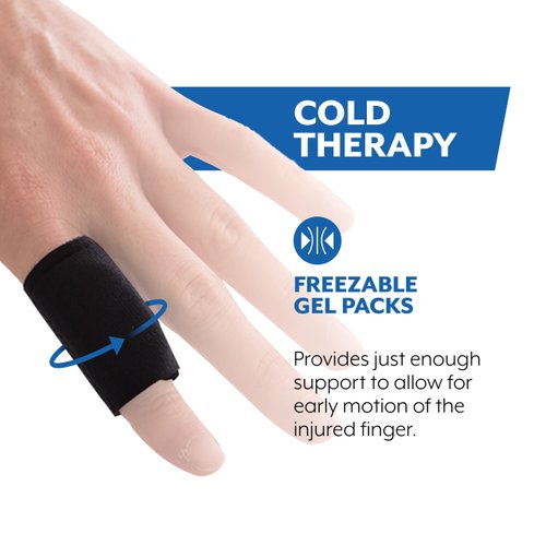 Brownmed - Polar Ice Finger Sleeve - Finger Compression Sleeve for Joint Stiffness, Sprained Fingers & Sport Injuries - Finger Ice Pack Sleeve for Finger Support