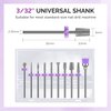 MelodySusie Nail Drill Bits, 10Pcs Diamond Sanding Bit Set with 40pcs Small Sanding Bands (#120#180#240 Grits) with 3.1mm Mandrel Bit, Nail Gel Polish Remover Tool for Acrylic Nails Manicure Nail Prep