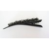 Generic Black alligator hair claw clip with clusters of gray crystals