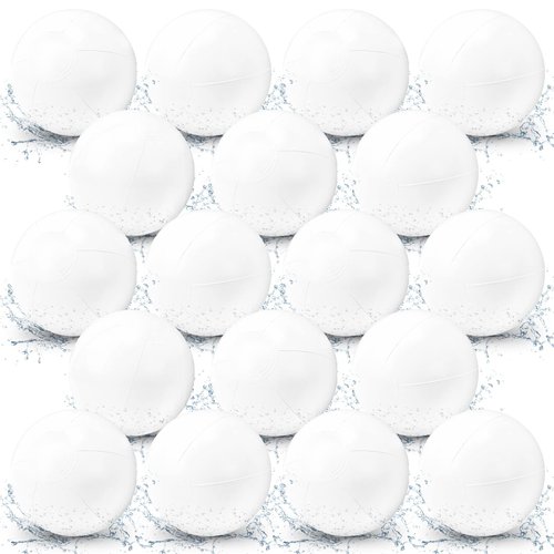 Junkin 20 Pieces 15 Inch Solid White Beach Balls Bulk Inflatable Beach Ball Swimming Pool Party Balls Beach Game Toy for Summer Beach, Pool and Party Favor