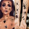XZENTIRA, 178 PCS Halloween Spider Web Face Temporary Tattoos Makeup Kit, Half Arm Tattoo Sleeve for Women Men Adults Kids, Fake Face Tattoos Sticker for Halloween Makeup Decoration Party Favors