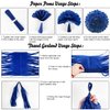 Navy Blue White Silver Party Decorations,46pcs Kit Blue White Silver Balloon Paper Pompom Tassel Garland Men Wedding Baby Bridal Shower Birthday Decor