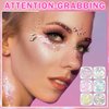 ZHISHUDL 6 Color Body Glitter Face Glitter Gel Silvery White Face Glitter Makeup Holographic Sequins Glitter Gel for Face Body Hair Nail Lip Glitter Gel