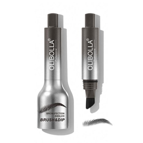 Upgraded Microblading Eyebrow Pen, Brow-Fection Angled Brush, Liquid Eyebrow Brush & Dip, Waterproof Brow Pen, Eyebrow Tint, Eyebrow Contouring Pen, Realistic hair-like strokes (01 Dark Grey)