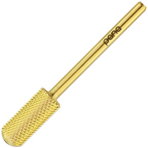 Pana 3/32" Small Smooth Top Nail Carbide Bit - Gold Color (Grit: Fine - F) for Electric Dremel Drill Machine