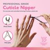 SUNUV 4PCS Cuticle Nippers, Cuticle Pusher with Nail File and Buffer Set, Cuticle Remover with Cuticle Trimmer, Cuticle Cutter, Professional Stainless Steel Durable Pedicure Manicure Nail Care Tools