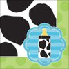 16-Count Paper Beverage Napkins, Baby Boy Cow Print