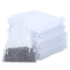Kslong 100PCS Small Mesh Bags Drawstring 3x4,Sheer Organza Bags Drawstring for Jewelry, Mesh Party Wedding Favor Bags for Small Business,Candy,Bracelet Packaging,Empty Sachet Bags (White)