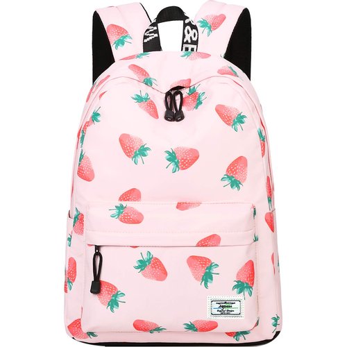 mygreen Backpack for Teens, Fashion Strawberry Pattern kids Backpack College Bags Shoulder Bag Daypack Bookbags Travel Bag Pink