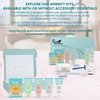 Eco Botanics Amenity & Accessory Kit | 0.85 oz Travel Size Shampoo, Conditioner, Lotion, Body Wash, Body Bar, Cleansing Bar, Shave & Dental Sets, Make-Up Remover Wipes, & Vanity Kit | 1 set per case