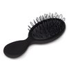 The Hair Shop Mini Black Loop Brush - Salon Professional Grade with Matted Black & Ergonomic Travel Size Design- Small & Safe Detangler Tool for 100% Remy Human and Synthetic Hair Extensions and Wigs