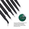 6PCS Precision Tweezers Set, Upgraded Anti-Static Stainless Steel Curved of Tweezers, for Electronics, Laboratory Work, Jewelry-Making, Craft, Soldering, etc, by kaverme.