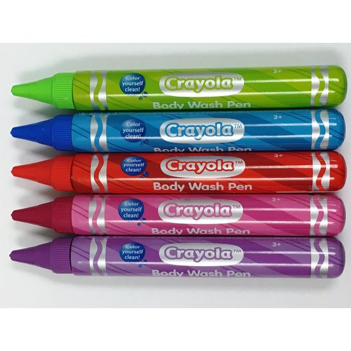 Crayola Crayon Kids Body Wash Pen Tubes Fun Colored and Scented Set of 5
