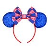 AVMBC 4th of July Headband Independence Day Striped Flag Hair Bow Mouse Ears Headband Chic Kids DIY Hair Accessories Women Headwear