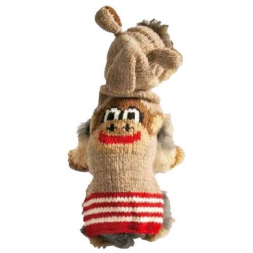 Chilly Dog Monkey Hoodie Dog Sweater, XX-Small,Beige