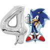 Toyland® Sonic The Hedgehog Foil Balloon Pack - 1 x 29" Character Shape Balloon & 1 x 40" Number Balloon - Kids Party Decorations